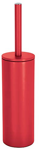 Spirella WC Bürste Klobürste Toilettenbürste „Akira“ mit hygienischem Behälter Rot, Metall, Rouge Mat, 40 x 9.5 x 9.5 cm
