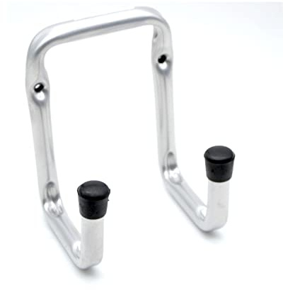 DOJA Barcelona | Ganchos para Colgar | 2 Soporte Doble Gancho Pared | 120 x 300 x 50 mm | Acero Galvanizado | Colgador Universal para Manguera Jardin, Silla Plegable Playa, Soporte Bicicletas Pared..