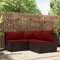 Festnight Balkon Lounge Rattan Gartenmöbel Set Balkonmöbel Balkonlounge Ecklounge Outdoor Sofa Garten Gartenlounge Loungemöbel Terrasse Terrassenmöbel Sitzgruppe Gartensofa, Braun und Rot