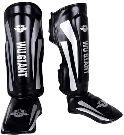 Muay Thai SchienbeinschüTzer,Shin Instep Protection,SchienbeinschüTzer Training FüR Kampfsport,Verstellbar,Mit Ristschutz,Unisex,FüR Kicks Im Kickboxen,Muay Thai Und Weitere Kampfsportarten
