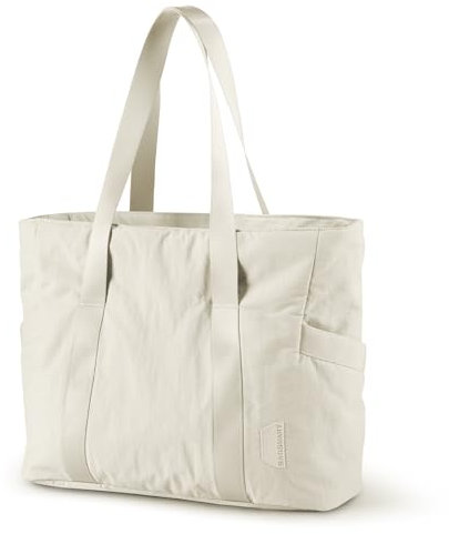 bagsmart Handtasche Damen, Reisetasche Groß, Schultertasche Arbeitstasche Damen Tasche, Shopper Tote Bag für Arbeit, Schule, Wochenendausflug, Wandern, Yoga, Beige, Groß