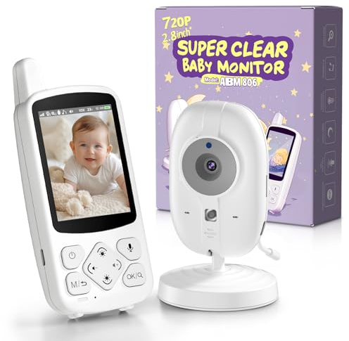VSIFEHSO Babyphone mit Kamera 2,8 Zoll Baby Monitor 720p Baby Phone Digitalzoom Zwei-Wege-Audio VOX-Modus Nachtsicht Temperaturüberwachung Schlaflied Wecker