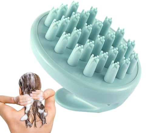 Shurzzesj Kopfhautmassagegerät Shampoo-Bürste - Haarwäsche Kopfhautmassage mit weichen Silikonborsten - Ergonomische Haarwäsche für Nass- und Trockenanwendung, Dusche Kopfhaut Massagebürste Haarpflege
