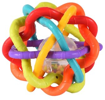 TACHAN - Sensory Ball - with Built-in Rattle - Multiple Grip Options (CPA Toy Group 782T00926)