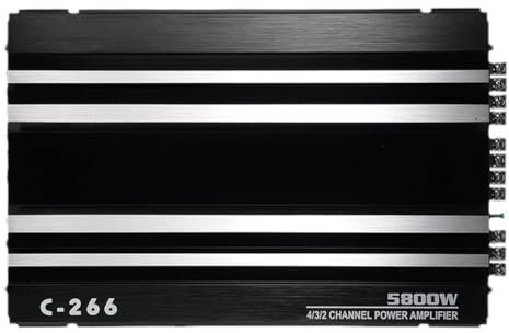 Asyduey Amplificatore Audio per Auto A 4 Canali Amplificatore Ad Alta Potenza da 5800 W Amplificatore di Potenza A Vie Ultrasottile da 12 V Strumenti di Classe A/B