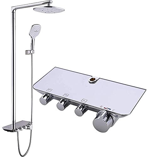 Schema per Doccia cromata per Doccia cromata di Rubinetto 9 Pollici a Pioggia Quadrata 3 modalità Kit per Doccia con Doccia con Doccia Set di Doccia Set di Doccia cromata Tavolo a placcata A