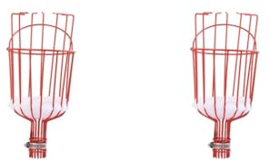 BHFZIAP 2 set Fruit Picker Basket Practical Fruit Grabber Reach Tool for Limes Lemon Plums Red, 33.5x14.5cm