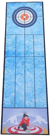 CHICIRIS Juego de Curling de Mesa, Juego de Juguete de Curling de Escritorio Portátil de Terciopelo Plegable, 100 X 29 Cm Tapete sin Arrugas, 6 Bolas, para Fiestas de Viajes Noche de Juegos