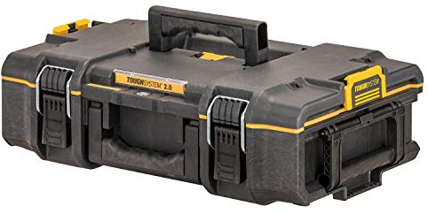 Durable stackable toolbox with IP65 water seal, 20kg load capacity, auto-latching system, and removable organizers—ideal for tough jobsite tool storage.