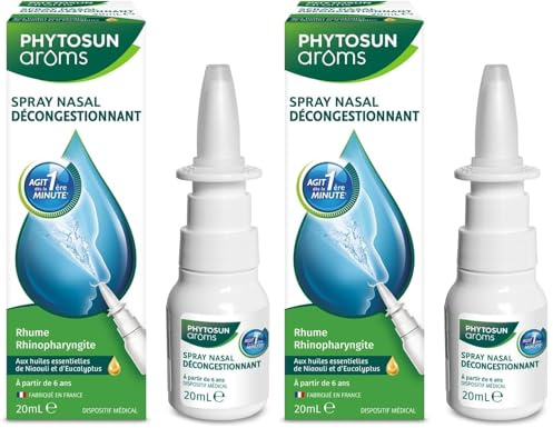 Phytosun Arôms - Spray Nasal Décongestionnant - aux Huiles Essentielles - Action Rapide - Rhume, Rhinosinusite ou Rhinite Allergique - 1 x 20 ml (Lot de 2)