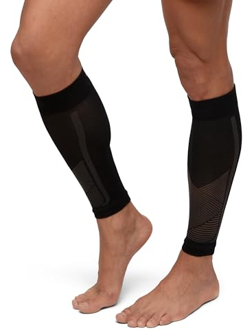 DANISH ENDURANCE Manchons de Compression pour Mollets, 21-26 mmHG, Hommes et Femmes, Unisexe, Lot de 1 ou 3, Noir/Gris, S