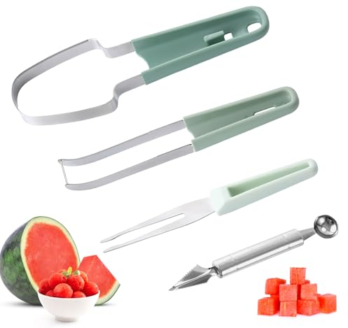 HENGBIRD 3 en 1 taglia frutta,taglia mela a spicchi taglia ananas taglia meloni anguria tagliacocomero coltello per cocomero affettatrice anguria taglierina anguria taglia cocomero taglia melone