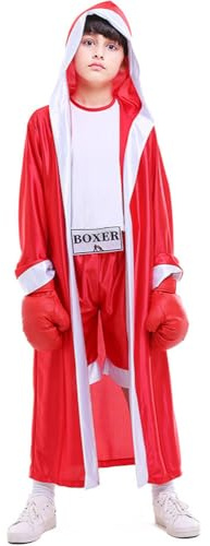 ZNLFS Barn boxningsdräkt halloween maskeraddräkt rollspel uniform karneval boxershorts sport overall och rock för barn