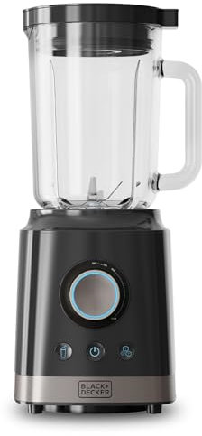 BLACK+DECKER – Standmixer BXJB2000E 2000W | Glasbehälter 1,8 L | Edelstahlklingen | Turbo-, Smoothie- & Ice-Crush-Funktion | Sicherheitssystem | Rutschfeste Füße | Ausgießer