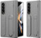 Miimall for Samsung Galaxy Z Fold 3 Case, [Hinge Protection] [Detachable Kickstand] [Finger Hand Strap] [Built-in Screen Protector], Hard Shockproof Heavy Duty Full Cover for Fold 3-Titanium Grey
