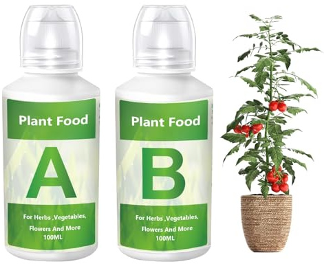 200ml Plant Nutrient Solution - Hydroponic Garden Plant Food - Liquid Fertilizer A+B Two Part Set Liquid Plant Growing Nutrient Formula - Fertilizer For Water And Soil Cultivation Of Flowers