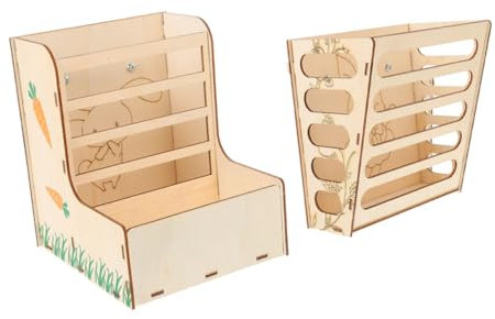 POPETPOP Futterbaum Kaninchen 2st Hasengrasständer Heufütterung Futterautomat Für Pferdeheu Käfigregal Meerschweinchen Futterspender Hasenheu Hamstertunnel Haushalt Rack Käfige Chinchilla Coop Hölzern