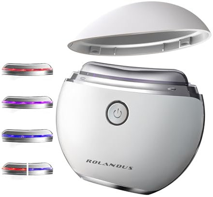 Gua Sha Visage, Rolandus EMS Gua Sha, Appareil Masseur Visage avec Chaleur & Vibration, Appareil de Lifting du Visage Avec lumière Rouge, Bleue, Violette,Anti Rides, Lifting Visage