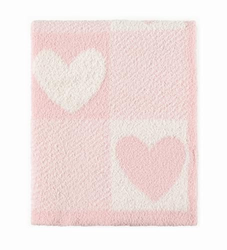 CREVENT Accogliente morbida e calda coperta per bambini in ciniglia per ragazze e ragazzi, essenziali per neonati, regalo di ricevimento – amore cuore 75 x 100 cm