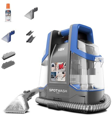 Vax SpotWash Duo Spot Nettoyeur, détachant pour shampuoineuse tapis et ameublement avec outil pour animaux de compagnie, outils de nettoyage, accessoires pour surfaces multiples et solution