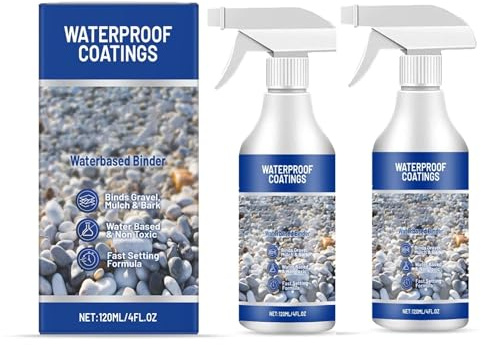 Colla per Ghiaia in Resina, Legante a Base D'acqua per Pietre E Ciottoli, Legante per Ghiaia per Pietre E Pacciame Su Vasi, Giardini, Sentieri E Paesaggistica, Bordure, Patii (2 Pezzi)