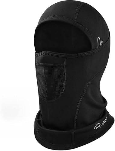 Ryaco Balaklava, skidmask, vindtät, andas, ansikts- och halsmask för män och kvinnor, varm vinterutrustning för skidåkning, motorcykel, utomhusarbete, stretchpassform, svart