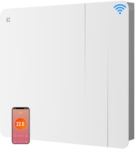 CIARRA Radiateur à Inertie Céramique et Film Chauffant 1000W - Double Technologie pour Petites Pièces (10-15m²) - WiFi, Programmateur, Sécurité Enfant - CBHTD10A-W