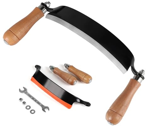 SWAWIS Coltello da Traino da 200mm per Legno Curvo, Scortecciatrice per Lavorazione del Legno, con Protezione della Lama e Impugnatura Antiscivolo, per i boscaioli che lavorano il legno(8'')