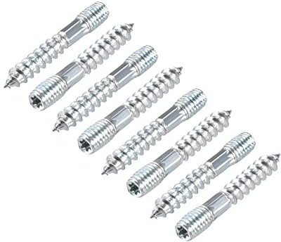 QUARKZMAN Doble Punta Tornillos (M8 x 50mm), 8uds Suspensión Pernos Carbono Acero Autorroscante Doble Rosca Espiga Tornillos para Hogar Reparaciones