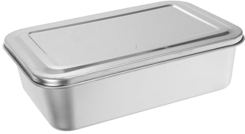 HYTROVE Teglia per Tiramisù Rettangolare in Acciaio Inox con Coperchio, Robusta e Lucida, per Lasagne, Cottura e Conservazione in Cucina