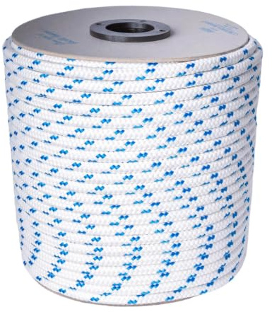 Multifunktionsrep, 8 mm, 30 m, vit med blu markeringar, Antica Corderia Marra