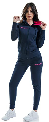 GIVOVA TUTA KING DONNA COTONE TERRY BLU/FUXIA Tg. XS