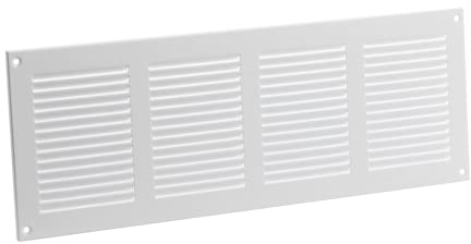 400x150mm Lüftungsgitter - Weiß Abluftgitter mit Insektenschutz Abluft Zuluft Metall Gitter