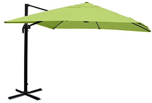 Mendler Gastronomie-Ampelschirm HWC-A96, Sonnenschirm, 3x3m (Ø4,24m) Polyester/Alu 23kg - grün