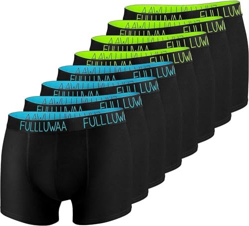Fullluwaa Boxer Uomo (Pacco da 8) Mutande Uomo Cotone, Aderenti e Confortevoli, Elasticizzato