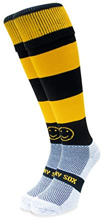WackySox - Calzini da rugby a cerchio, calzini sportivi per uomini e donne, calzini da uomo, calzini lunghi da donna, calzini da lavoro da uomo, calzini perfetti per equitazione, calcio, corsa, hockey