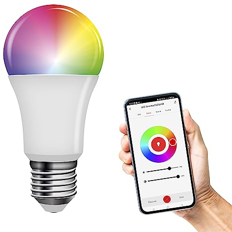 EMOS GoSmart - Smart Home RGB LED-Lampe A60 mit App - E27 - dimmbar, mehrfarbig & Weißtöne - 1050lm - sparsam, 11W (statt 75W Glühbirne) - 20 000 Stunden - WiFi - Google Home und Alexa kompatibel