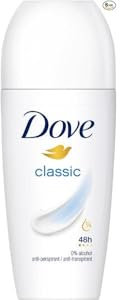 Dove Classic Women's Antiperspirant Deodorant Roll On for 48 hour protection and underarm care with ¼ moisturising cream 50 ml, Pack of 6