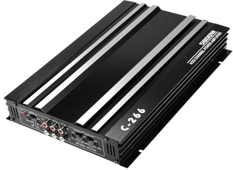 Shkalacar Amplificateur de Puissance,Amplificateur Audio de Voiture à 4 canaux, 5800W, Haute Puissance, 12.0V, Ultra-Mince, à Quatre Voies, Classe A/B