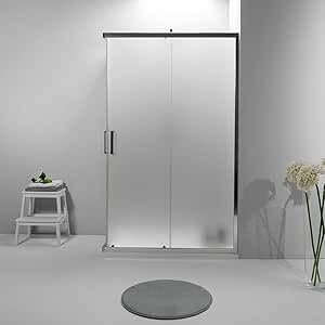 Box Doccia Angolare 80x120 cm - Cabina Doccia con Porta Scorrevole Vetro Temperato 6mm,Opaco e Anticalcare con Profilo in Alluminio Cromato e Chiusura Magnetica - Facile da Installare e Pulire