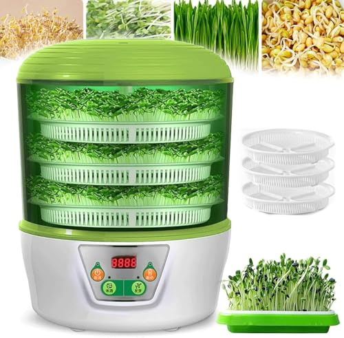 Máquina automática de brotes de frijoles, herramientas eléctricas para germinar semillas, temperatura constante inteligente, alta eficiencia y ahorro de energía, para rábano, pasto de trigo, cebada