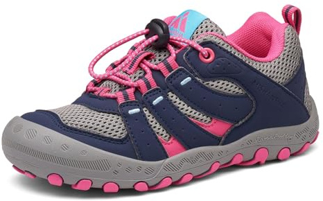 Mishansha Baskets Enfant Fille Chaussure Randonnée Respirant Chaussures de Marche Outdoor Sneakers, Rouge 28