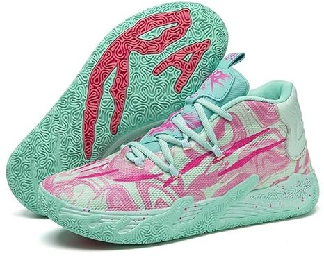 Bolognifi Zapatillas de Baloncesto Unisex, Calzado Deportivo Transpirable con diseño a Juego, tracción dinámica y Comodidad Durante Todo el día for canchas Interiores y Exteriores Re
