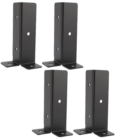 Asixxsix Parentes di Base per Ancoraggio di Ancoraggio del Ponte Regolabile, 4pcs Mezza Colonna Reversibile in Metallo Pesante con Fori Preparati Fit 1.5x1,5, 2x2, 2x4, 4x4