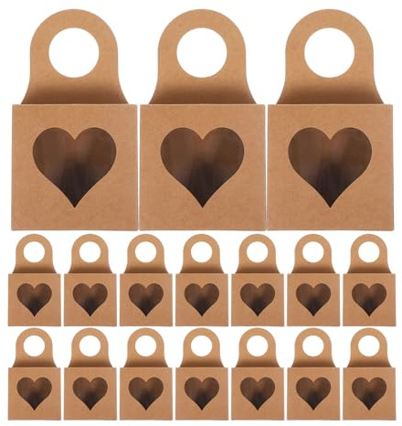 SKISUNO 30Pcs Wine Bottle Boxes Kraft Paper with Window and Sturdy Construction for Shipping and Chocolate Packaging
