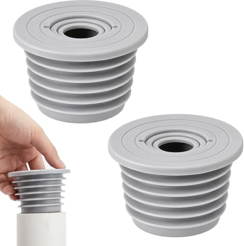 2 tapones de silicona para tubo de desagüe de lavadora, adaptador de junta de tubo de drenaje, manguito de goma para fregadero de cocina, baño, alcantarilla