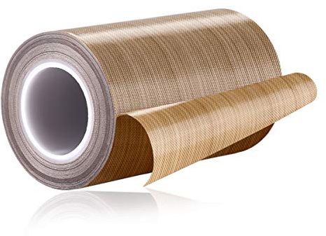 SENCOL PTFE Coated Fiberglass Teflon Tape Welding Sealing Tape -196℃ - +300℃ (100mm x 12yards x 0.18mm, Brown)