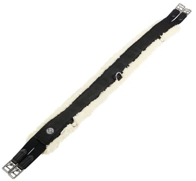 EQUESTRO SOTTOPANCIA INGLESE SAGOMATO AGNELLINO SINTETICO E ELASTICI TG E COLORI ASSORTITI (115 CM, NERO)