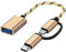 Seminer Adaptateur 2 en 1 USB C/Micro vers USB, USB C vers USB, Micro vers USB 3.0 OTG Compatible avec MacBook, Android, Google, Samsung Galaxy et Plus, doré