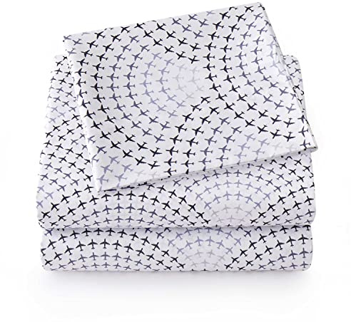 1500 Supreme Kids Bed Sheet Collection - Fun Colorful and Comfortable Boys and Girls Toddler Sheet Sets - Deep Pocket Wrinkle Free Soft and Cozy Bedding - Full, Airplanes